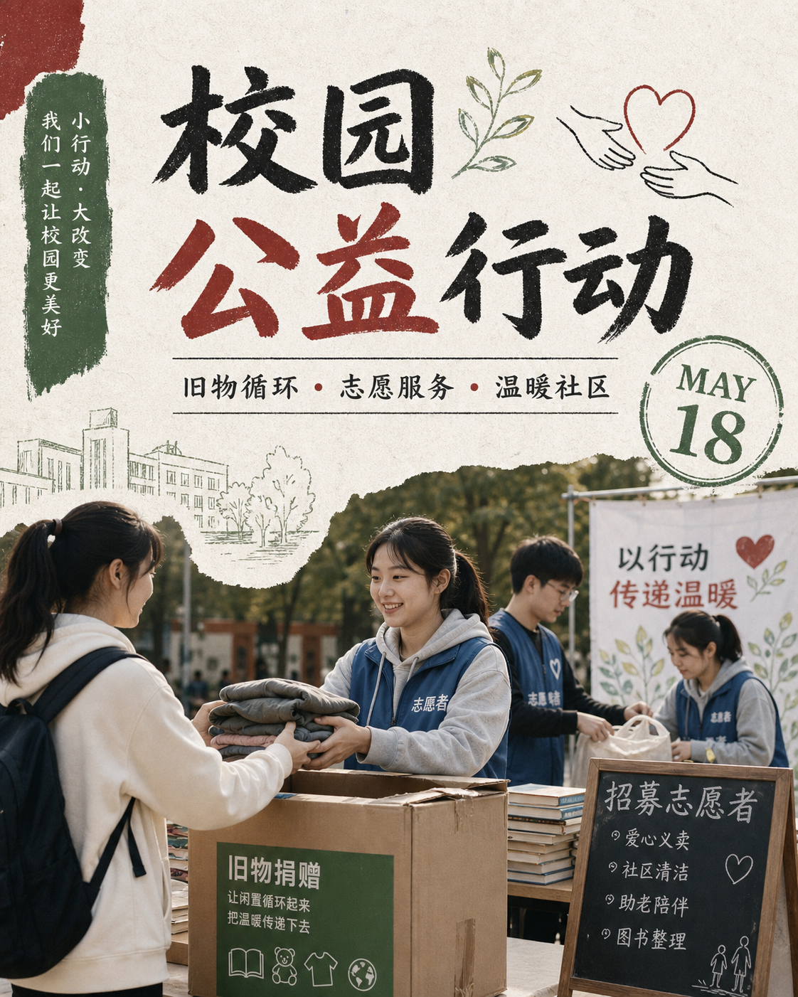 校园公益行动海报草稿