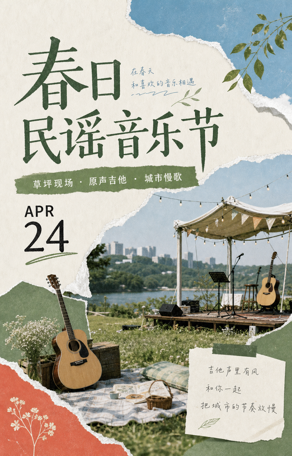 春日民谣音乐节海报草稿